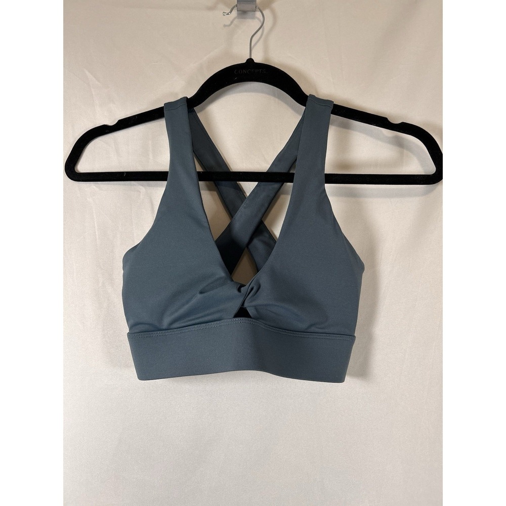 Fabletic Oasis Twist Sports Bra Womens XXS Lightweight Stretch Support Yoga Blue